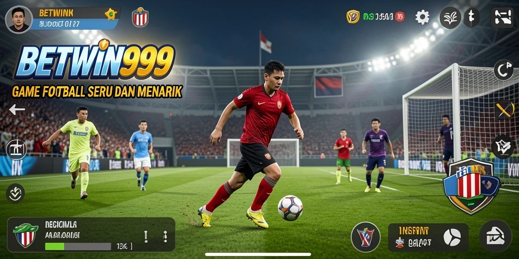 Tampilan gameplay mendebarkan dari BETWIN999 dengan aksi sepak bola seru.