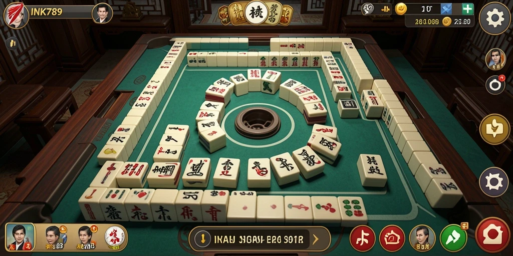 Tampilan gameplay menarik dari INK789, permainan Mahjong seru.