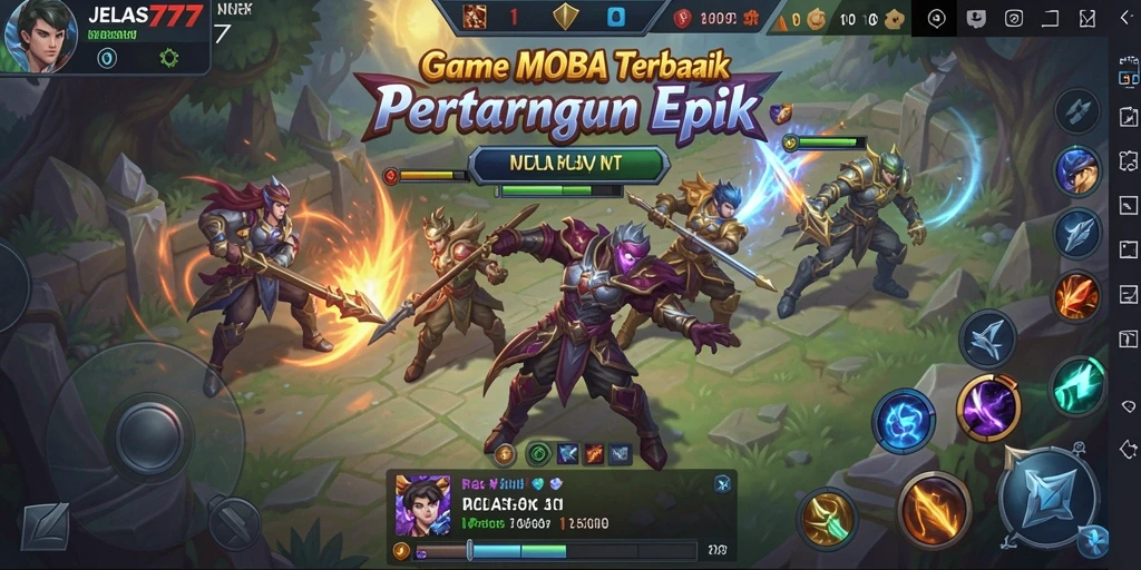 Gameplay seru di JELAS777 dengan pertarungan tim yang mendebarkan.