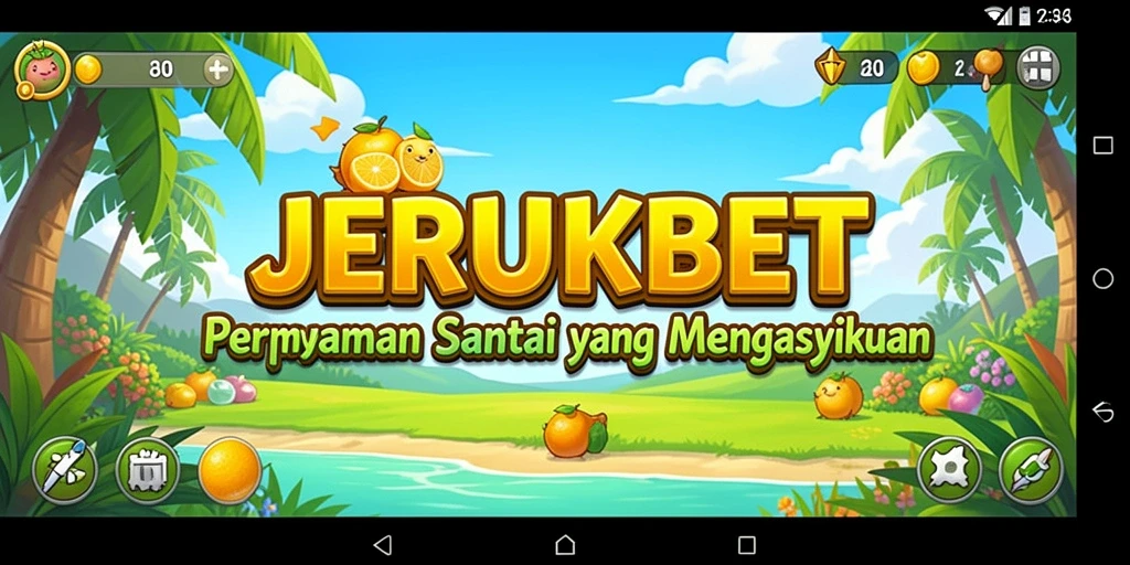 Tampilan gameplay JERUKBET yang penuh warna dan seru.