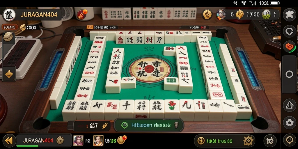 Tampilan gameplay menarik dari JURAGAN404 dengan desain ubin Mahjong.