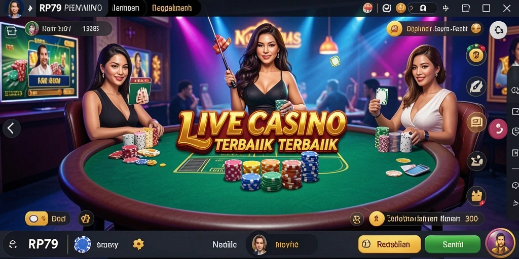 Screenshot dari gameplay Live Casino yang menarik dan interaktif di RP79.